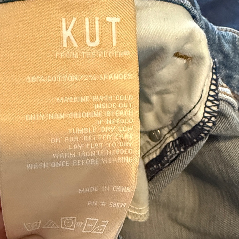 Kut from the Kloth Meg Wide-Leg Cuffed Women’s Jeans in color charming - Picture 8 of 10
